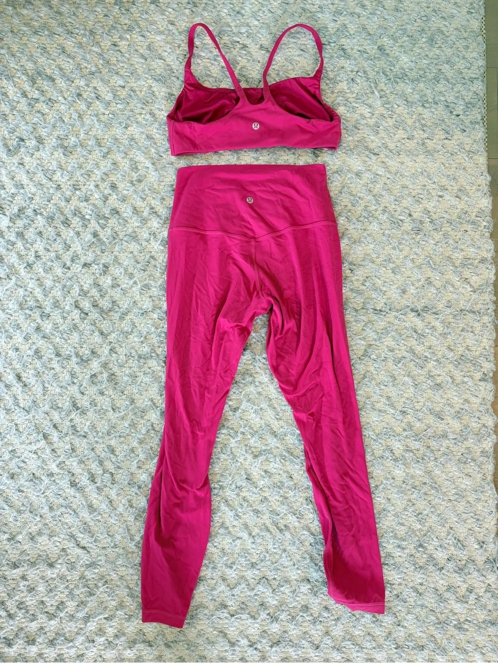 lululemon athletica Hot Pink Scoop Bralette & High-Waist Leggings Set